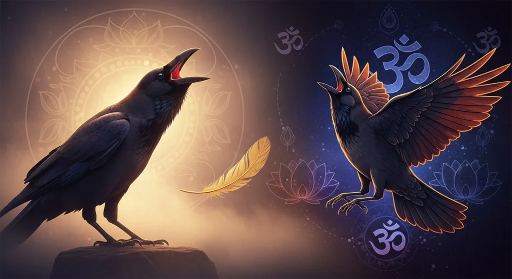Crow Cawing Loudly in Dream Meaning in Hinduism
