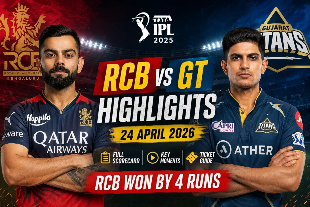 RCB vs GT Highlights 24 April 2026